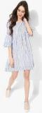 Miaminx White Striped Shift Dress Women