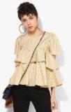 Miaminx Yellow Striped Blouse Women