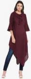 Miku Kumar Maroon Solid Tunic Women