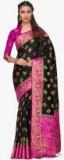 Mimosa Black Woven Design Saree Women