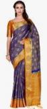 Mimosa Navy Blue Woven Design Saree Women