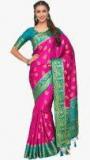 Mimosa Pink Woven Design Saree Women