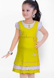 Mint Yellow Casual Dress Girls