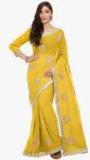 Mirchi Fashion Yellow Embroidered Saree Women