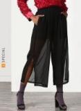 Miss Bennett Black Regular Fit Solid Culottes Women