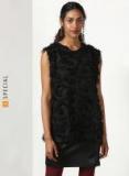 Miss Bennett Black Self Design A Line Dress Women