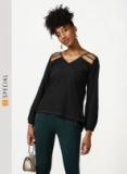 Miss Bennett Black Solid Blouse Women