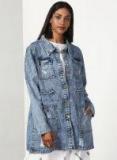 Miss Bennett Blue Solid Denim Jacket Women