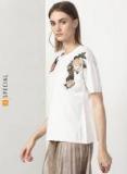 Miss Bennett Boxy Half Sleeves Top With Placement Embellished Women