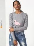 Miss Bennett Grey Self Design Pullover Women