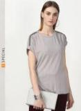 Miss Bennett Grey Striped Blouson Top Women