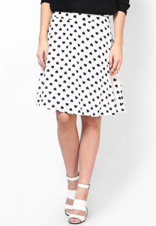 Miss Bennett Heart This! Black & White Circle Skirt women