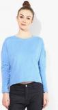 Miss Bennett London Blue Solid Sweatshirt women