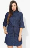 Miss Bennett London Drawstring Denim Dress Women