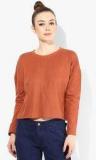 Miss Bennett London Rust Solid Sweatshirt Women