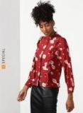 Miss Bennett Maroon Printed Blouse Women