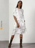 Miss Bennett Off White Printed A Line Dress Women