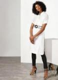 Miss Bennett Off White Self Design Tunic Women