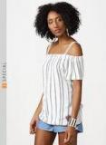 Miss Bennett White Striped Strappy Top Women