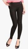 Miss Chase Black Stretchable Long Fitted Jeggings