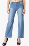 Miss Chase Blue Mid Rise Flared Jeans Women