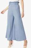 Miss Chase Blue Solid Regular Fit Culottes Women