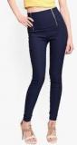 Miss Chase Blue Stretchable Long Fitted Jeggings