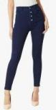 Miss Chase Navy Blue Skinny Fit High Rise Clean Look Jeans Women