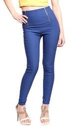 Miss Chase Solids Blue Jeggings Mksp Women