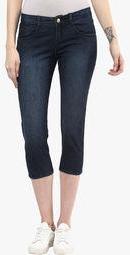 Miss Forever Navy Blue Washed Capri women