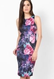 Miss Selfridge Blurred Floral Midi Dress Women