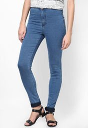 Miss Selfridge Woven Denim Cotton Womens Trouser Women