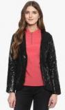 Miway Black Embellished Summer Jacket Women