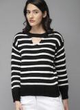 Moda Rapido Black & White Striped Pullover Women