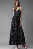 Moda Rapido Black Coloured Printed Maxi Dress women