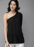 Moda Rapido Black One Shoulder Top Women