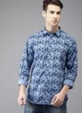 Moda Rapido Blue Regular Fit Printed Casual Shirt Men