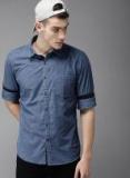 Moda Rapido Blue Regular Fit Solid Casual Shirt Men