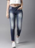 Moda Rapido Blue Skinny Fit Mid Rise Clean Look Stretchable Ankle Length Jeans Women