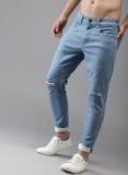 Moda Rapido Blue Slim Fit Mid Rise Slash Knee Stretchable Jeans Men