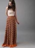 Moda Rapido Brown Printed Maxi Skirt Women