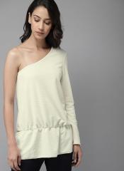 Moda Rapido Cream Coloured Solid Peplum Top women