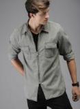 Moda Rapido Grey Solid Regular Fit Casual Shirt Men