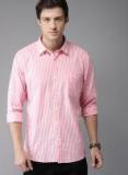 Moda Rapido Pink & White Striped Casual Shirt Men