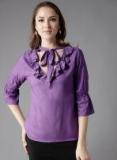 Moda Rapido Purple Solid Top Women