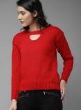 Moda Rapido Red Solid Pullover Women