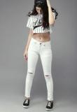 Moda Rapido White Mid Rise Skinny Fit Jeans women