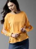 Moda Rapido Yellow Solid Top Women