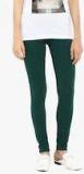 Mode By Red Tape Green Solid Leggings Women