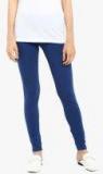 Mode By Red Tape Navy Blue Solid Leggings Women